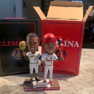 Coca Cola Roberto Clemente and Yadier Molina Bobblehead Set